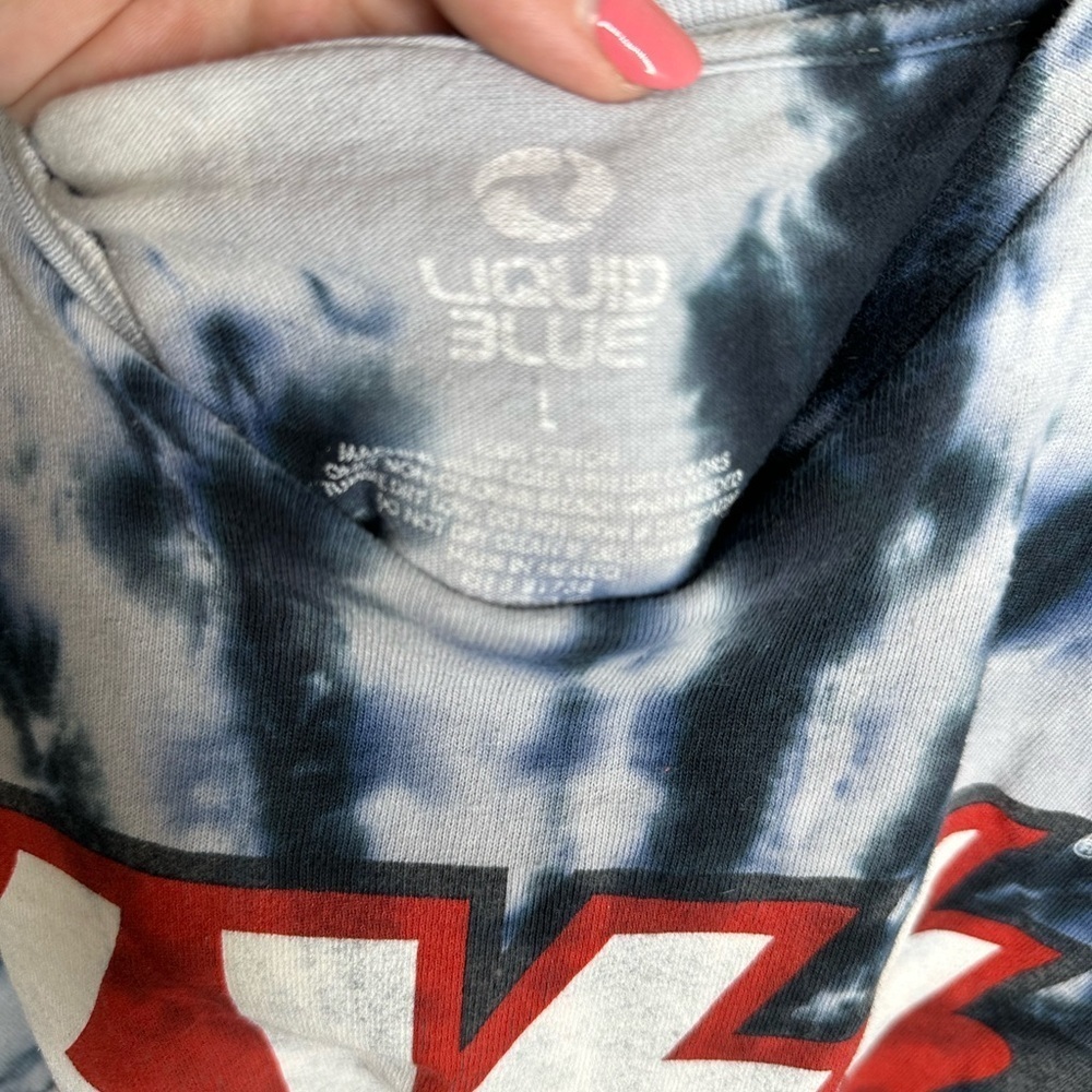 Liquid Blue KISS “Destroyer 75” Tie-Dye Band Tee Official Graphic T-Shirt Large - Picture 4 of 5